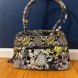Vera Bradley Black and Yellow Floral Shoulder Bag